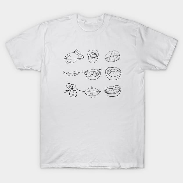 Sexy hot lips and delicious strawberries T-Shirt by kdegtiareva